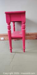MaxSold Auction: Pink Wooden Accent Table with Drawer and Shelf - Toronto (Ontario, Canada) SELLER MANAGED Moving Online Auction - 1/2  Wellesley Street East