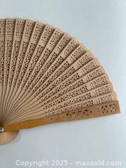 MaxSold Auction: Set of 3 Decorative Hand Fans – Lace, Carved Wood & Floral - Toronto (Ontario, Canada) SELLER MANAGED Moving Online Auction - 1/2  Wellesley Street East