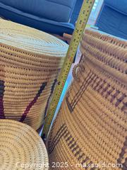 MaxSold Auction: Set of 3 Handwoven Lidded Baskets – Boho / African-Style Storage Decor  - Toronto (Ontario, Canada) SELLER MANAGED Moving Online Auction - 1/2  Wellesley Street East