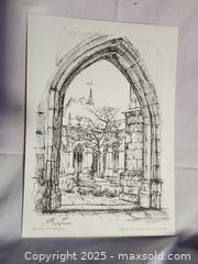 MaxSold Auction: Signed Architectural Etching – Utrecht “Kloostergang” by A. v. Woensel, 1906 - Toronto (Ontario, Canada) SELLER MANAGED Moving Online Auction - 1/2  Wellesley Street East