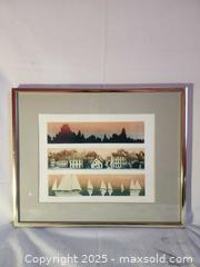 MaxSold Auction: Signed Artist’s Proof Colour Print with Sailboats & Village Scenes — Framed - Toronto (Ontario, Canada) SELLER MANAGED Moving Online Auction - 1/2  Wellesley Street East