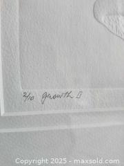 MaxSold Auction: Signed & Numbered Embossed Art Print “Growth II” (2/10), Dated 1982 — Framed - Toronto (Ontario, Canada) SELLER MANAGED Moving Online Auction - 1/2  Wellesley Street East