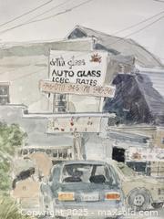 MaxSold Auction: Signed Watercolour Urban Streetscape by W. Sater – Framed - Toronto (Ontario, Canada) SELLER MANAGED Moving Online Auction - 1/2  Wellesley Street East