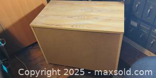 MaxSold Auction: Solid Wood 9-Drawer Storage Cabinet on Casters – Versatile Workshop / Office Organizer  - Toronto (Ontario, Canada) SELLER MANAGED Moving Online Auction - 1/2  Wellesley Street East
