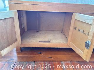 MaxSold Auction: Solid Wood Storage Cabinet / Sideboard with Four Doors, Key & Metal Handles - Toronto (Ontario, Canada) SELLER MANAGED Moving Online Auction - 1/2  Wellesley Street East