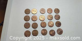 MaxSold Auction: Twenty Canadian 1-Cent Coins – All 1973 Maple Leaf Reverse - Toronto (Ontario, Canada) SELLER MANAGED Moving Online Auction - 1/2  Wellesley Street East