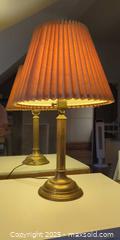 MaxSold Auction: Vintage Brass Table Lamp with Pleated Shade  - Toronto (Ontario, Canada) SELLER MANAGED Moving Online Auction - 1/2  Wellesley Street East