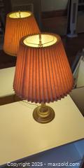 MaxSold Auction: Vintage Brass Table Lamp with Pleated Shade  - Toronto (Ontario, Canada) SELLER MANAGED Moving Online Auction - 1/2  Wellesley Street East