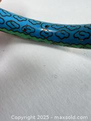 MaxSold Auction: Vintage Cloisonné-Style Enamel Bangle Bracelet – Floral Pattern in Blue & Green  - Toronto (Ontario, Canada) SELLER MANAGED Moving Online Auction - 1/2  Wellesley Street East