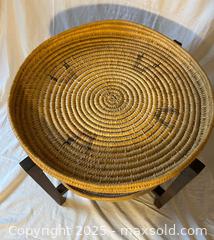 MaxSold Auction: Vintage Dutch Woven Basket Side Table with Wooden Stand – Rotterdam - Toronto (Ontario, Canada) SELLER MANAGED Moving Online Auction - 1/2  Wellesley Street East