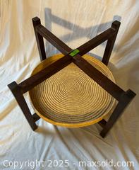 MaxSold Auction: Vintage Dutch Woven Basket Side Table with Wooden Stand – Rotterdam - Toronto (Ontario, Canada) SELLER MANAGED Moving Online Auction - 1/2  Wellesley Street East