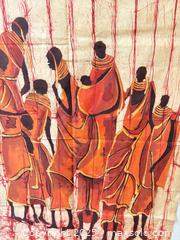 MaxSold Auction: Vintage Hand-Painted African Wax Batik Textile Wall Art, Signed Chege  - Toronto (Ontario, Canada) SELLER MANAGED Moving Online Auction - 1/2  Wellesley Street East