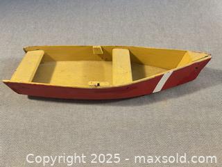 MaxSold Auction: Vintage Handcrafted Wooden Toy Boat with Oars - Toronto (Ontario, Canada) SELLER MANAGED Moving Online Auction - 1/2  Wellesley Street East