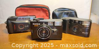 MaxSold Auction: Vintage Konica Point-and-Shoot Film Cameras – Konica Pop & Mini (Group Lot)  - Toronto (Ontario, Canada) SELLER MANAGED Moving Online Auction - 1/2  Wellesley Street East