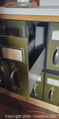 MaxSold Auction: Vintage Metal Card Catalog / Library File Drawer Unit - Toronto (Ontario, Canada) SELLER MANAGED Moving Online Auction - 1/2  Wellesley Street East