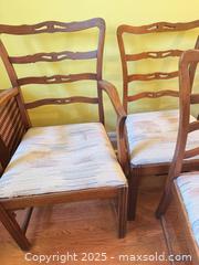 MaxSold Auction: Vintage Solid Wood Ladder-Back Dining Chairs with Removable Cushions (Set of 6)  - Toronto (Ontario, Canada) SELLER MANAGED Moving Online Auction - 1/2  Wellesley Street East