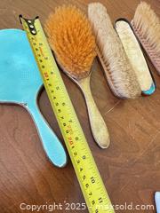 MaxSold Auction: Vintage Sterling & Guilloché Enamel Vanity Set – Mirror, Brushes & Powder Jar (5 Pieces)  - Toronto (Ontario, Canada) SELLER MANAGED Moving Online Auction - 1/2  Wellesley Street East