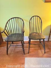 MaxSold Auction: Vintage Windsor Chairs – Bow-Back Side Chair & Armchair (Pair)  - Toronto (Ontario, Canada) SELLER MANAGED Moving Online Auction - 1/2  Wellesley Street East