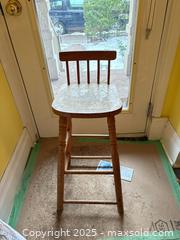 MaxSold Auction: Vintage Wooden Counter Stool / Chair with Turned Legs - Toronto (Ontario, Canada) SELLER MANAGED Moving Online Auction - 1/2  Wellesley Street East