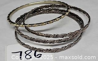 MaxSold Auction: 4 Sterling silver bangle bracelets  - Hatboro (Pennsylvania, USA) PARTNER MANAGED Estate Sale Online Auction -  Jacksonville Road