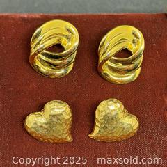 MaxSold Auction: 80’s era gold tone earings  - Hatboro (Pennsylvania, USA) PARTNER MANAGED Estate Sale Online Auction -  Jacksonville Road