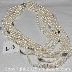 MaxSold Auction: 9 strand pearl, glass bead necklace, sterling clasp - Hatboro (Pennsylvania, USA) PARTNER MANAGED Estate Sale Online Auction -  Jacksonville Road
