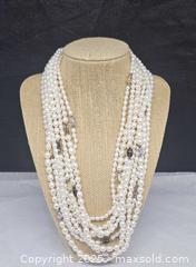 MaxSold Auction: 9 strand pearl, glass bead necklace, sterling clasp - Hatboro (Pennsylvania, USA) PARTNER MANAGED Estate Sale Online Auction -  Jacksonville Road