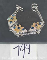 MaxSold Auction: Blue and opal/opalite stones, sterling silver bracelet  - Hatboro (Pennsylvania, USA) PARTNER MANAGED Estate Sale Online Auction -  Jacksonville Road