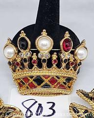 MaxSold Auction: Butler Wilson Tartan Cabochon Crown Brooch, Tartan Bow earrings  - Hatboro (Pennsylvania, USA) PARTNER MANAGED Estate Sale Online Auction -  Jacksonville Road