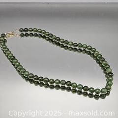 MaxSold Auction: Green Jade/Nephrite Beaded Necklace, 18 in, 7–9 mm Beads - Hatboro (Pennsylvania, USA) PARTNER MANAGED Estate Sale Online Auction -  Jacksonville Road