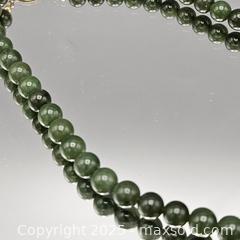 MaxSold Auction: Green Jade/Nephrite Beaded Necklace, 18 in, 7–9 mm Beads - Hatboro (Pennsylvania, USA) PARTNER MANAGED Estate Sale Online Auction -  Jacksonville Road
