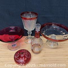 MaxSold Auction: Ruby red trim glassware  - Hatboro (Pennsylvania, USA) PARTNER MANAGED Estate Sale Online Auction -  Jacksonville Road