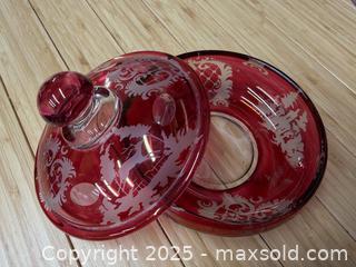 MaxSold Auction: Ruby red trim glassware  - Hatboro (Pennsylvania, USA) PARTNER MANAGED Estate Sale Online Auction -  Jacksonville Road