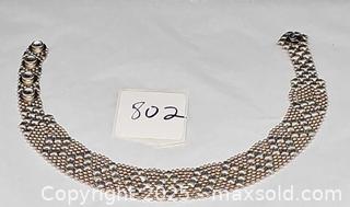 MaxSold Auction: Sergio Gutierrez Liquid Metal smooth mesh silver choker necklace - Hatboro (Pennsylvania, USA) PARTNER MANAGED Estate Sale Online Auction -  Jacksonville Road