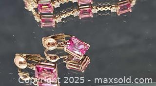 MaxSold Auction: Sterling 925 pink topaz bracelet and earrings set  - Hatboro (Pennsylvania, USA) PARTNER MANAGED Estate Sale Online Auction -  Jacksonville Road