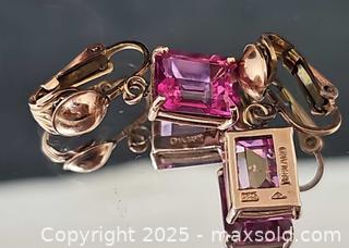 MaxSold Auction: Sterling 925 pink topaz bracelet and earrings set  - Hatboro (Pennsylvania, USA) PARTNER MANAGED Estate Sale Online Auction -  Jacksonville Road