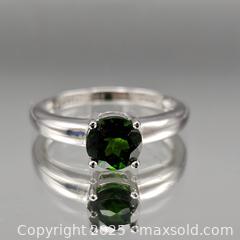 MaxSold Auction: Sterling Silver 4-Prong Ring with Green Round Faceted Gem, Size 9 - Hatboro (Pennsylvania, USA) PARTNER MANAGED Estate Sale Online Auction -  Jacksonville Road