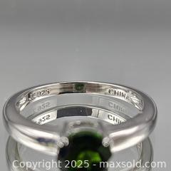 MaxSold Auction: Sterling Silver 4-Prong Ring with Green Round Faceted Gem, Size 9 - Hatboro (Pennsylvania, USA) PARTNER MANAGED Estate Sale Online Auction -  Jacksonville Road