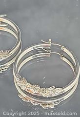 MaxSold Auction: Sterling silver 925 hoop earrings with floral design  - Hatboro (Pennsylvania, USA) PARTNER MANAGED Estate Sale Online Auction -  Jacksonville Road