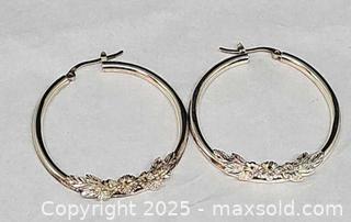 MaxSold Auction: Sterling silver 925 hoop earrings with floral design  - Hatboro (Pennsylvania, USA) PARTNER MANAGED Estate Sale Online Auction -  Jacksonville Road