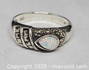 MaxSold Auction: Sterling Silver 925 Marcasite Opal ring - Hatboro (Pennsylvania, USA) PARTNER MANAGED Estate Sale Online Auction -  Jacksonville Road