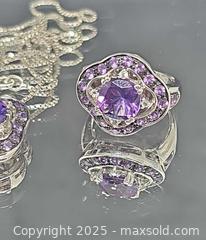 MaxSold Auction: Sterling silver 925 purple stone necklace and ring - Hatboro (Pennsylvania, USA) PARTNER MANAGED Estate Sale Online Auction -  Jacksonville Road