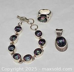 MaxSold Auction: Sterling Silver Mystic Topaz jewelry set - Hatboro (Pennsylvania, USA) PARTNER MANAGED Estate Sale Online Auction -  Jacksonville Road