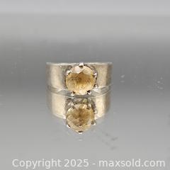 MaxSold Auction: Sterling Silver Ring with Round Yellow Gemstone, Size 7 - Hatboro (Pennsylvania, USA) PARTNER MANAGED Estate Sale Online Auction -  Jacksonville Road