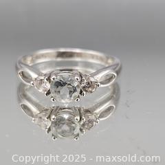 MaxSold Auction: Sterling Silver Three-Stone Ring with Light Blue Round Stone, Size 7.25 - Hatboro (Pennsylvania, USA) PARTNER MANAGED Estate Sale Online Auction -  Jacksonville Road