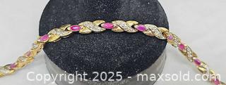 MaxSold Auction: Sterling Silver Vermeil Pink Stone bracelet  - Hatboro (Pennsylvania, USA) PARTNER MANAGED Estate Sale Online Auction -  Jacksonville Road