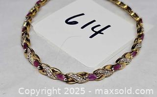 MaxSold Auction: Sterling Silver Vermeil Pink Stone bracelet  - Hatboro (Pennsylvania, USA) PARTNER MANAGED Estate Sale Online Auction -  Jacksonville Road