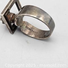 MaxSold Auction: Vintage Geometric Silver-Tone Ring with Floral Cluster - Hatboro (Pennsylvania, USA) PARTNER MANAGED Estate Sale Online Auction -  Jacksonville Road