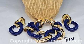 MaxSold Auction: Vintage Givenchy signed Gold and Blue Modernist Jewelry Set - Hatboro (Pennsylvania, USA) PARTNER MANAGED Estate Sale Online Auction -  Jacksonville Road