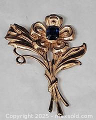 MaxSold Auction: Vintage Sterling Flower Brooch, Blue Stone center  - Hatboro (Pennsylvania, USA) PARTNER MANAGED Estate Sale Online Auction -  Jacksonville Road